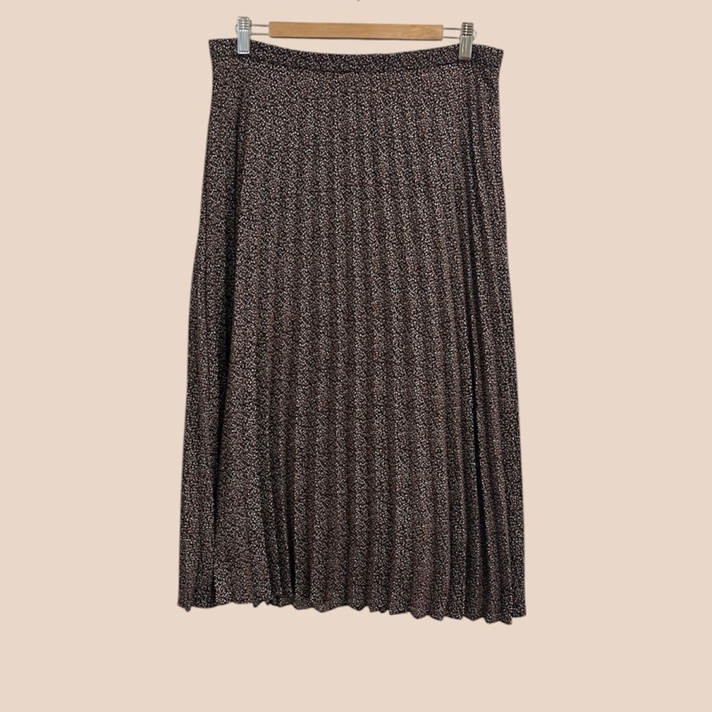 J Crew Pleated Midi Dot Pattern Skirt